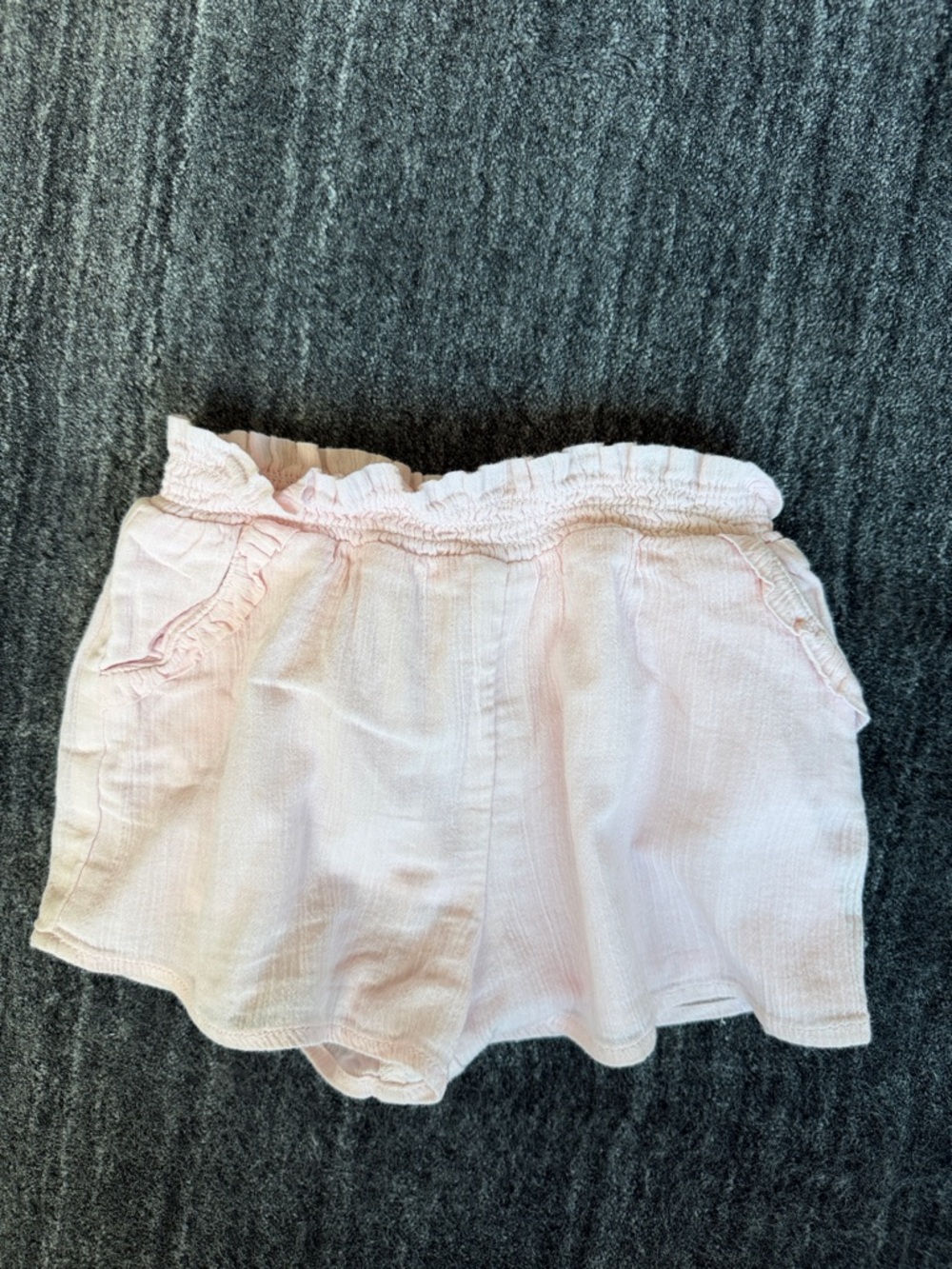 Janie and Jack Light Pink Ruffle Waist Cotton Shorts